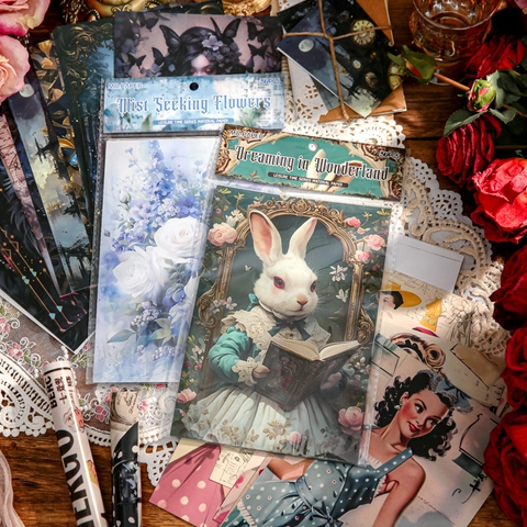 Mr. Paper Vintage Scrapbooking Stickers 30 Stuks Retro Bloemen Figuren Wonderland Gothic Decoratief Papier Voor Journaling DIY