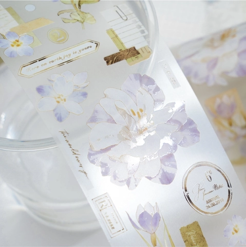 Vintage Floral PET Decorative Tape Matte Special Oil Printing Retro Plants Washi Stickers For DIY Scrapbooking Journal Crafting Decoration