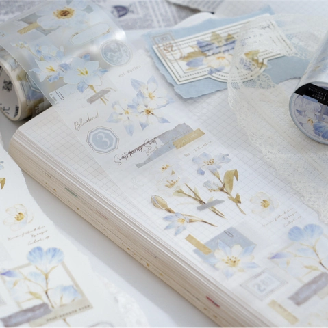 Vintage Floral PET Decorative Tape Matte Special Oil Printing Retro Plants Washi Stickers For DIY Scrapbooking Journal Crafting Decoration
