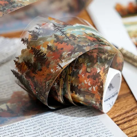 Ruban Washi Décoratif en PET Série Natural Healing Paysage de Montagne Pour Scrapbooking Bricolage Matériel de Journal Autocollant
