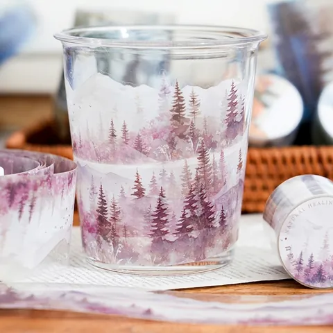 Διακοσμητική Ταινία Washi PET Σειρά Natural Healing Ορεινό Τοπίο Για DIY Scrapbooking Υλικό Ημερολογίου Αυτοκόλλητο Γραφικής Ύλης