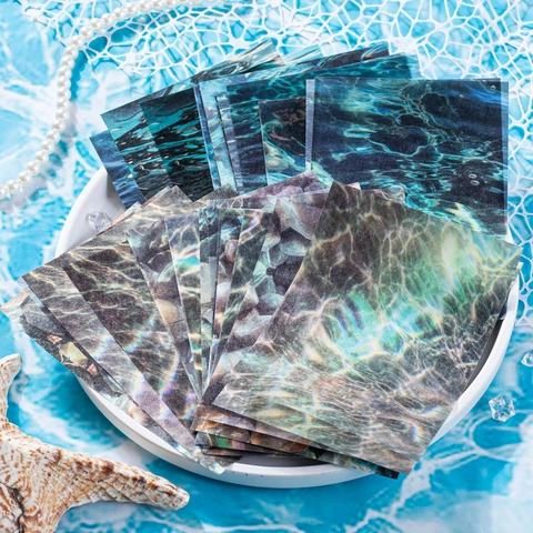 Retro Water Ripples Scrapbooking Material Paper Pack Lightweight And Translucent Paper For DIY Journal Decorative Craft Paper