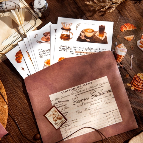 Set di Adesivi per Journaling a Tema Caffè Vintage Washi PET DIY Decalcomanie per Scrapbooking per Quaderno Caffè Arredamento