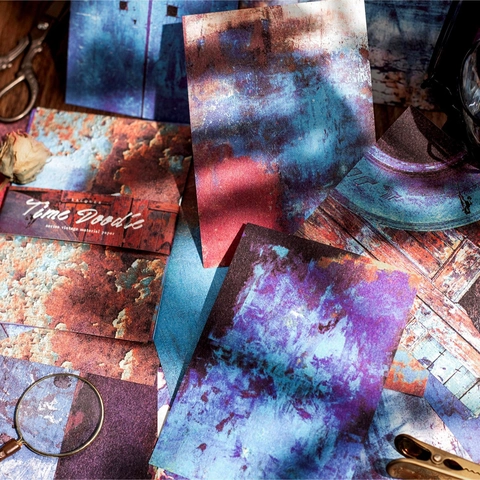 Time Doodle Serie Retro Vintage Materiaal Papier Voor Scrapbooking DIY Decoratieve Graffiti Achtergrond Papier Journaling Knutselbenodigdheden