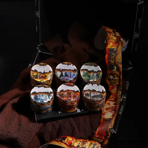 Magic Traces Gothic Washi Tape Irregular Fire Burned Edge Design Vintage Skulls Castle Illustration Art Journaling Tape