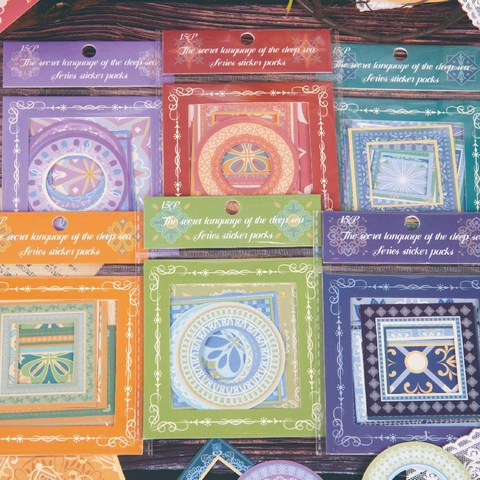 Vintage Mediterranean Mandala Style Decorative Stickers For Scrapbooking DIY Journaling Arts Craft Floral Geometric Sticker