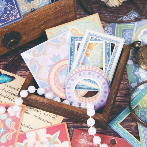 Vintage Mediterranean Mandala Style Decorative Stickers For Scrapbooking DIY Journaling Arts Craft Floral Geometric Sticker