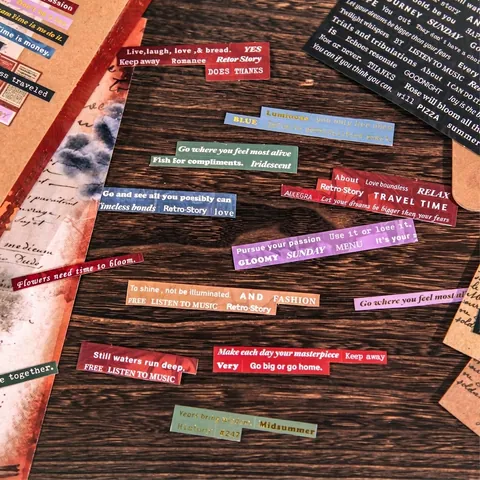 Retro Story English Quote Sticker Pack Vintage Magazine Style Scrapbooking Stickers For DIY Journal Planner Decoration