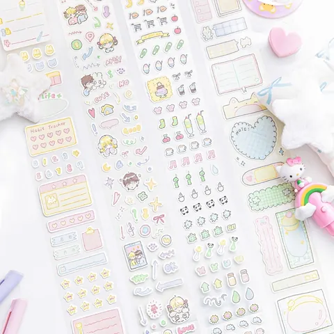 Ruban Washi Série Cream Diary Autocollants Décoratifs Découpés pour Scrapbooking Journal Habit Tracker Planner Fournitures