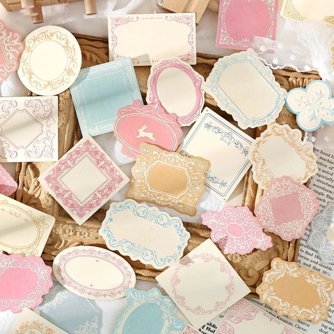 Blocchi Note Decorativi Vintage con Bordo in Carta per Scrapbooking DIY Journaling Decorazione Carta Speciale Articoli da Cancelleria Stampati