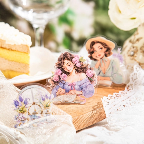 Adesivo PET Il Mio Pomeriggio Ragazza Romantica Tea Party Trasparente Impermeabile Scrapbooking Adesivi Decorativi Estetici