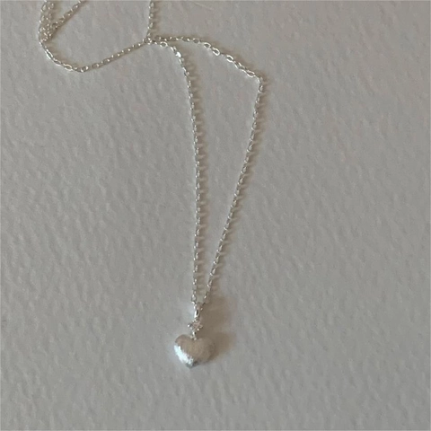 925 Sterlingsilber Herz Anhänger Halskette Mattiert Gebürstet Minimalistisch Ins Stil Strass Schmuck Für Damen Geschenk
