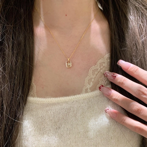 Collar de Plata de Ley S925 con Cristal Blanco para Mujer Cadena con Colgante Geométrico de Estrella Joyería Fina Regalo