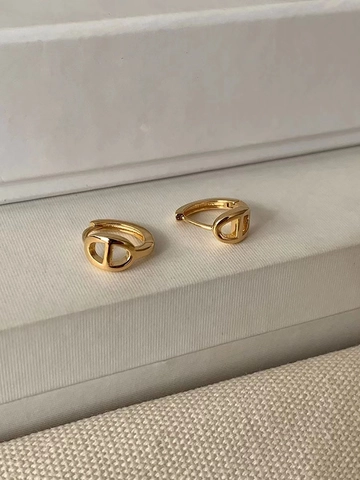 Minimalist 925 Sterling Silver Pig Nose Stud Earrings For Women Korean Style INS Gold Silver Plated Hoop Earrings Jewelry