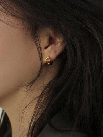 Minimalist 925 Sterling Silver Pig Nose Stud Earrings For Women Korean Style INS Gold Silver Plated Hoop Earrings Jewelry