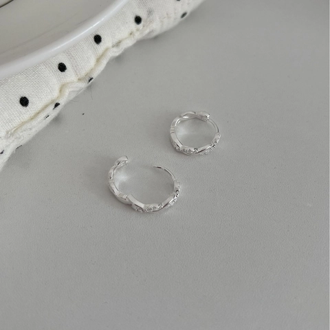 925 Argento Sterling Micro Pavé di Strass Corda Intrecciata Orecchini Cerchio Elegante Minimalista Lusso Leggero Gioielli Donna