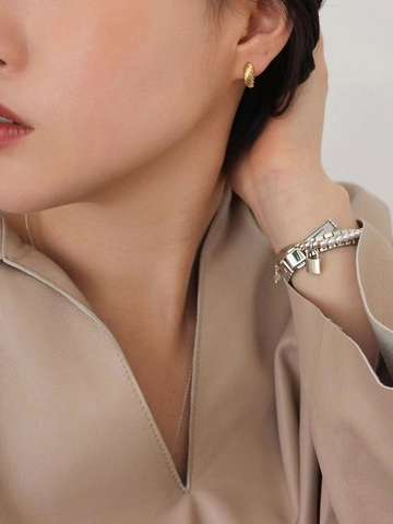 925 Sterling Silver Twisted Hoop Earrings For Women Vintage Geometric Spiral Helix Earrings Gold Silver Electroplated Jewelry