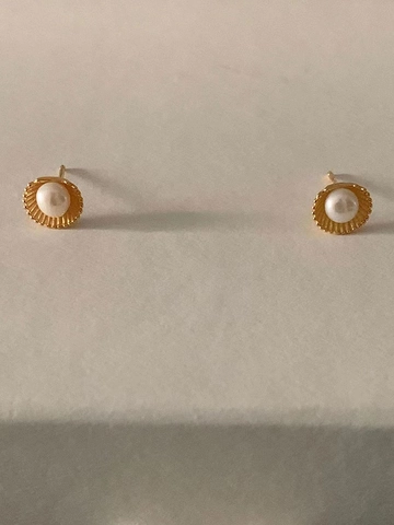 925 Sterling Silver Shell Stud Earrings Freshwater Pearl Gold Plated Vintage Minimalist Elegant Jewelry Gift For Women Girls