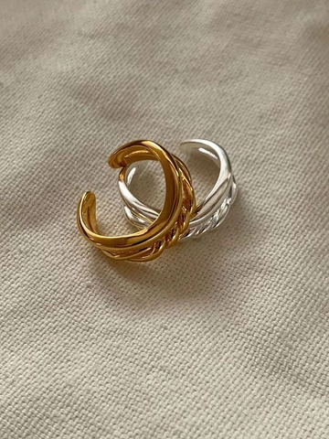 Minimalistisch 925 Sterlingsilber Geknoteter Doppelschicht Offener Ring Für Damen Verstellbarer Individueller Mode Schmuck Gold Silber Farbe