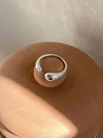 Minimalistischer 925 Sterlingsilber Offener Ring Für Damen Eleganter Süßwasserperlen Verstellbarer Modeschmuck Für Den Alltag Hochzeit