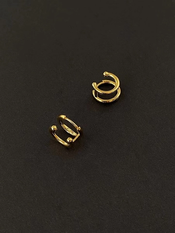 Boucles d'Oreilles Créoles Double Couche en Argent Sterling 925 Minimalistes pour Femmes Style Ins Coréen Bijoux Géométriques