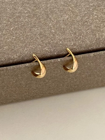 Boucles d'Oreilles Clous en Forme de C Nœud Papillon en Argent Sterling 925 Style Coréen Minimaliste pour Femme Bijoux Fins Électroplaqués