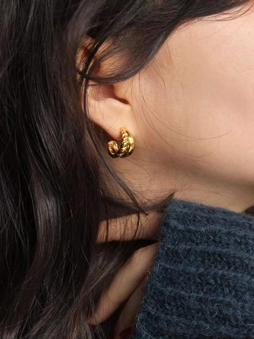 925 Sterling Silver Stud Earrings For Women Double Layer Twisted Rope Braided Geometric Elegant Vintage High Quality Jewelry Gift