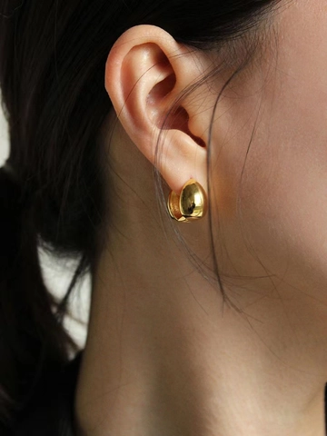 Orecchini a Goccia in Argento Sterling 925 per Donna Lucidi Placcati Oro Argento Eleganti Minimalisti Stile INS Gioielli Regalo