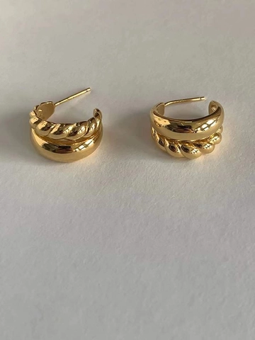 925 Sterling Silver Stud Earrings For Women Double Layer Twisted Rope Braided Geometric Elegant Vintage High Quality Jewelry Gift