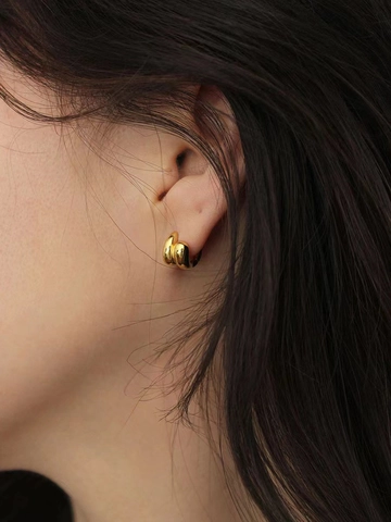 Minimalistische 925 Sterlingsilber Gedrehte Creolen Für Damen 18K Vergoldete Geometrische C-Form Ohrringe Mode Schmuck