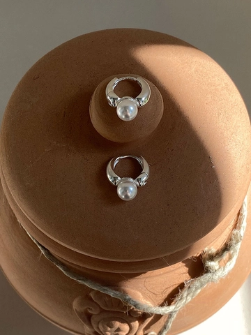 Boucles d'Oreilles Huggie Hoop en Argent Sterling 925 Avec Perle Artificielle Pour Femmes Bijoux Élégants Style Coréen Minimaliste Cadeau