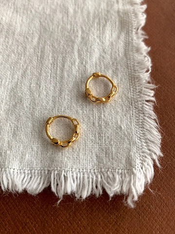 925 Sterling Silver Chain Link Texture Hoop Earrings For Women Vintage Minimalist Gold Silver Plated Huggie Earrings Fine Jewelry