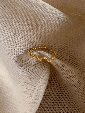 925 Sterling Silver Wavy Open Ring For Women Adjustable Minimalist Stackable Wave Finger Ring Korean Style Jewelry Fashion Gift