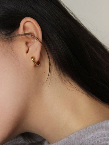 Orecchini a Cerchio Piccoli Minimalisti in Argento Sterling 925 con Forma a Onda Irregolare per Donna Gioielli Eleganti Stile Coreano