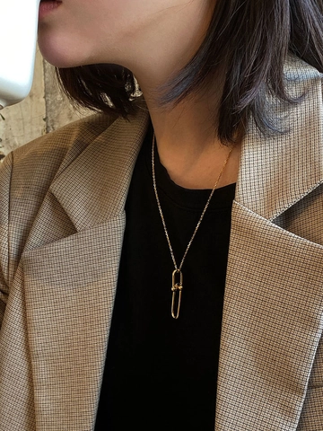 Minimalistische 925 Sterlingsilber U-förmige Ineinandergreifende Halskette Für Damen Geometrische Rundperle Schlüsselbeinkette Schmuck Geschenk