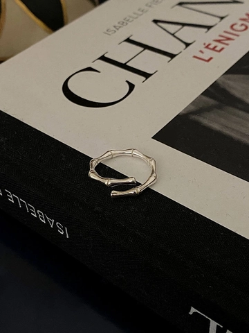 925 Sterlingsilber Bambus Ring Für Damen Nischendesign Verstellbar Offener Ring Minimalistisch Geometrisch Fingerring Schmuck Geschenk