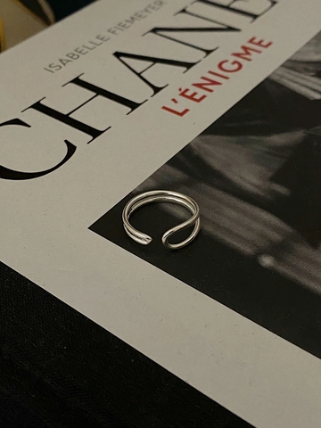 925 Sterling Silber Offener Ring Für Damen Minimalistisch Unregelmäßig Doppelschicht Verstellbar Ring Koreanischer Stil Schmuck