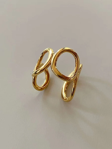 925 Sterlingsilber Unregelmäßiger Geometrischer Offener Ring Für Damen High Sense Modern Minimalistisch Gold Silber Verstellbar