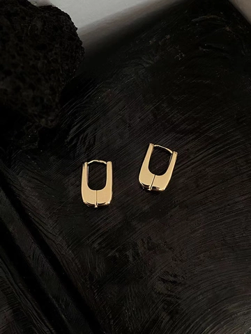 Pendientes de Aro en Forma de U de Plata de Ley 925 Minimalistas Geométricos Chapados en Oro Plata Pequeños Pendientes Huggie para Mujer Joyería Diaria Oficina