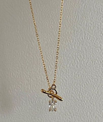 Collar de Plata de Ley S925 Con Cierre de Barra para Mujer Minimalista Colgante Ovalado de Strass Joyería Cadena Ajustable