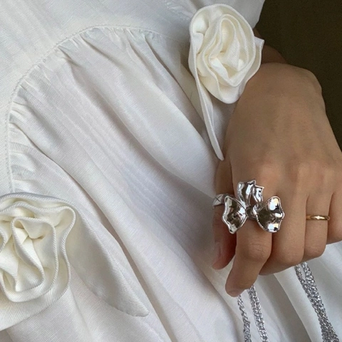 925 Sterlingsilber Schleifenknoten Verstellbarer Offener Ring Koreanischer Stil Minimalistisch Silberner Fingerring Für Damen Modeschmuck
