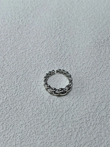 Vintage 925 Sterling Silver Cuban Link Chain Open Ring For Women Adjustable Korean Style Personality Finger Ring Jewelry