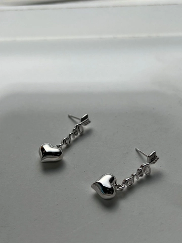 925 Sterlingsilber Herz Love Buchstabe Pfeil Ohrstecker Für Damen Minimalistisch Vintage Cupid Pfeil Hängeohrringe Schmuck Geschenk