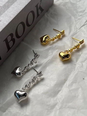 925 Sterlingsilber Herz Love Buchstabe Pfeil Ohrstecker Für Damen Minimalistisch Vintage Cupid Pfeil Hängeohrringe Schmuck Geschenk