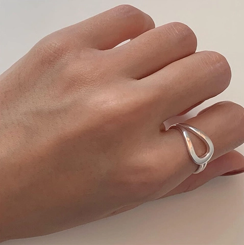 925 Sterling Silver Knot Open Ring For Women Minimalist Irregular Geometric Adjustable Index Finger Ring Fashion Jewelry Gift