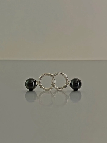 Orecchini a Cerchio Vintage in Argento Sterling 925 e Onice Nera per Donna Minimalisti Tondi Pendenti Gioielli alla Moda