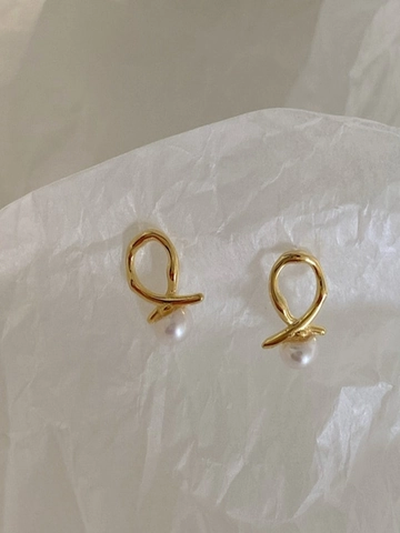 925 Sterling Zilveren Knoop Oorbellen Met Zoetwaterparels Minimalistische Franse Stijl Goud Zilver Verguld Sieraden Cadeau