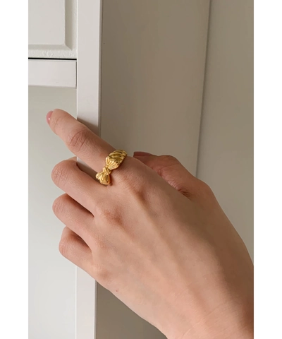 925 Sterling Silver Bow Knot Adjustable Ring For Women Minimalist Ribbon Texture Gold Silver Plated Elegant Finger Jewelry Gift