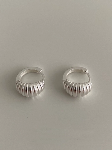 Orecchini a Cerchio Croissant in Argento Sterling 925 per Donna Oro Argento Placcato Filettato Geometrico Minimalista Gioielli Regalo