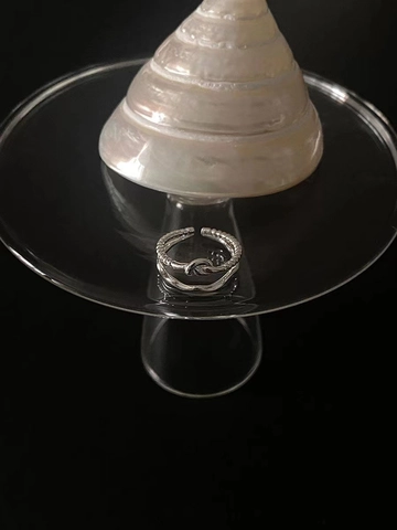 925 Sterling Silver Knot Ring For Women Minimalist Adjustable Open Band Fashion Jewelry